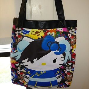 Hello kitty street fighter tote bag